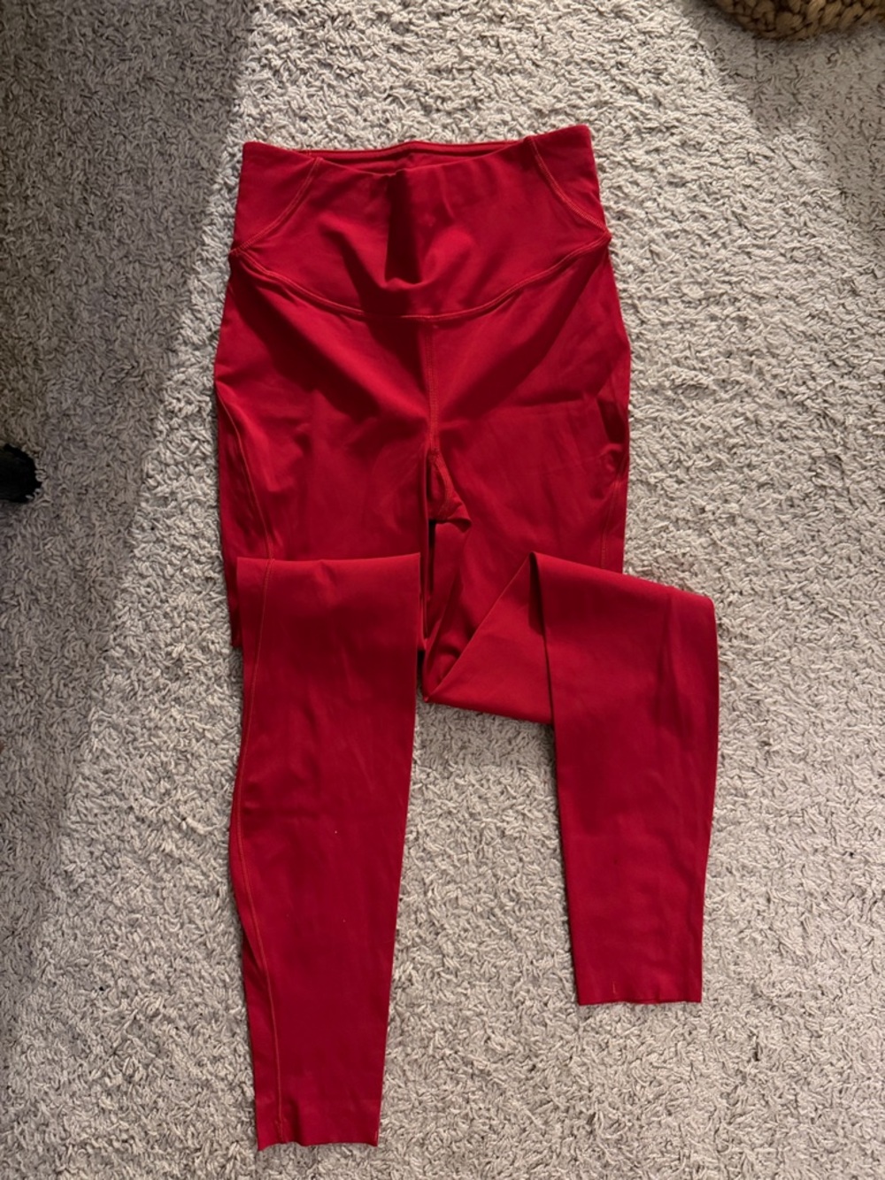 Red High-Waist Active Leggings